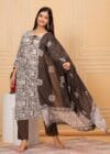 Revolze Women's Cotton Hand Block Printed Straight Kurti with Pant and Printed Dupatta - Image 6