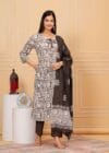 Revolze Women's Cotton Hand Block Printed Straight Kurti with Pant and Printed Dupatta - Image 4