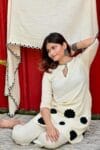 Revolze Women's Cotton Embroidered Floral Patchwork Kurti with Pant and Dupatta Set - Image 2